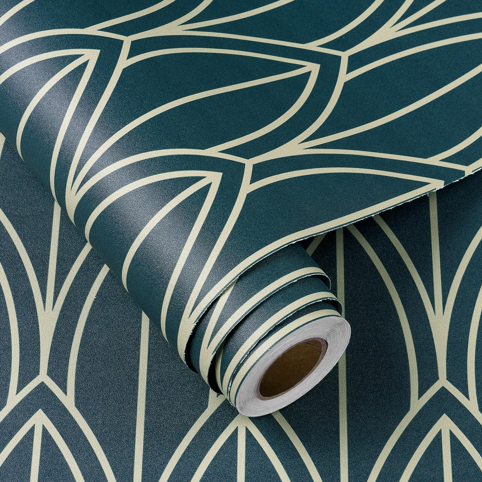 FunStick 44.5CM×9M Carta da Parati Adesiva Muro Verde Pellicola Adesiva Pareti Verde e Blu Soggiorno Moderna Pellicola Adesiva Fantasia Geometrica Carta Adesiva per Cucina Armadio Cassetti Geometrico