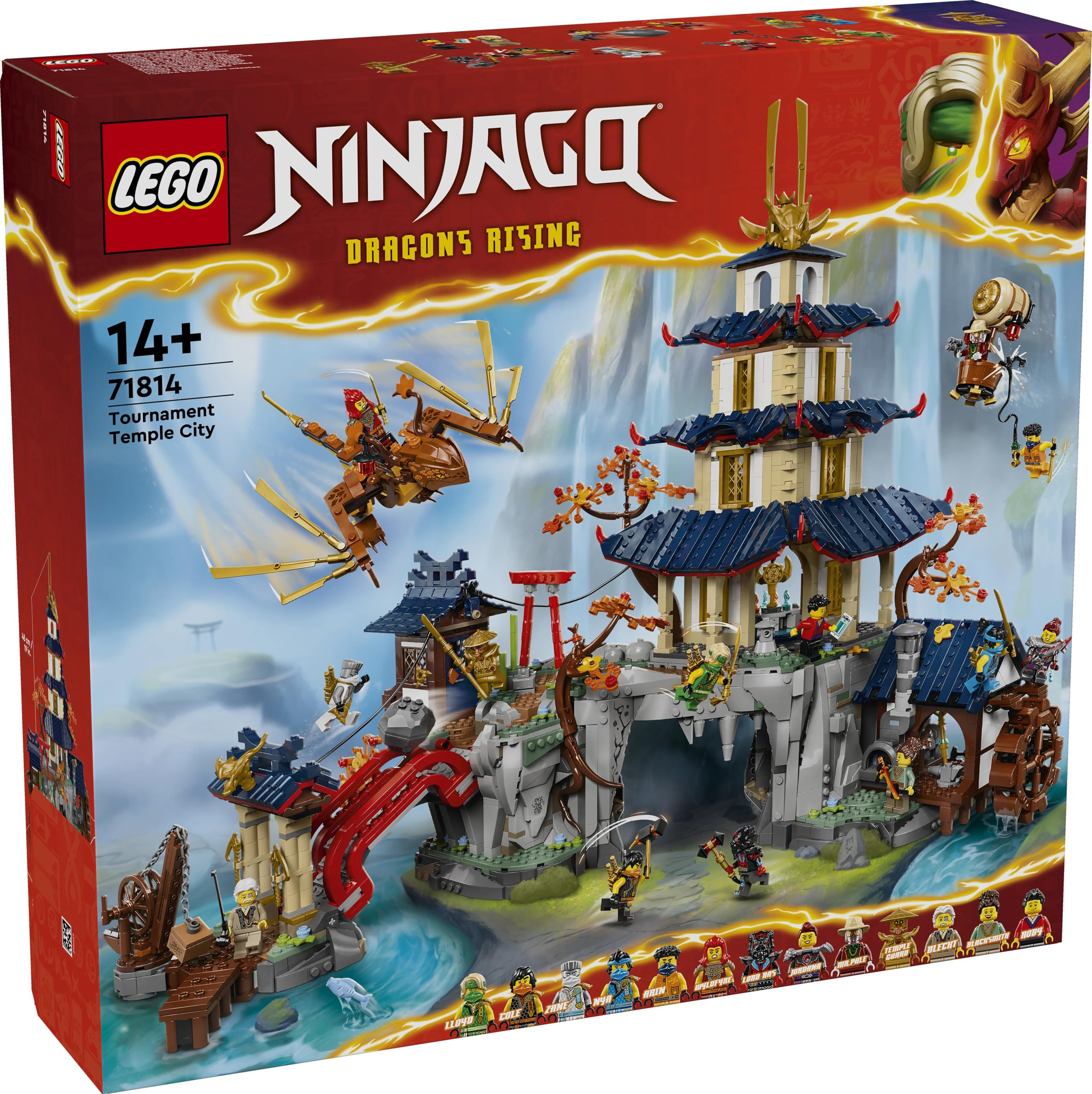 LEGO Ninjago Tournament Temple City Set 71814, 3489 Teile, 14 Minifiguren, Bauspielzeug, Neuerscheinung 2024