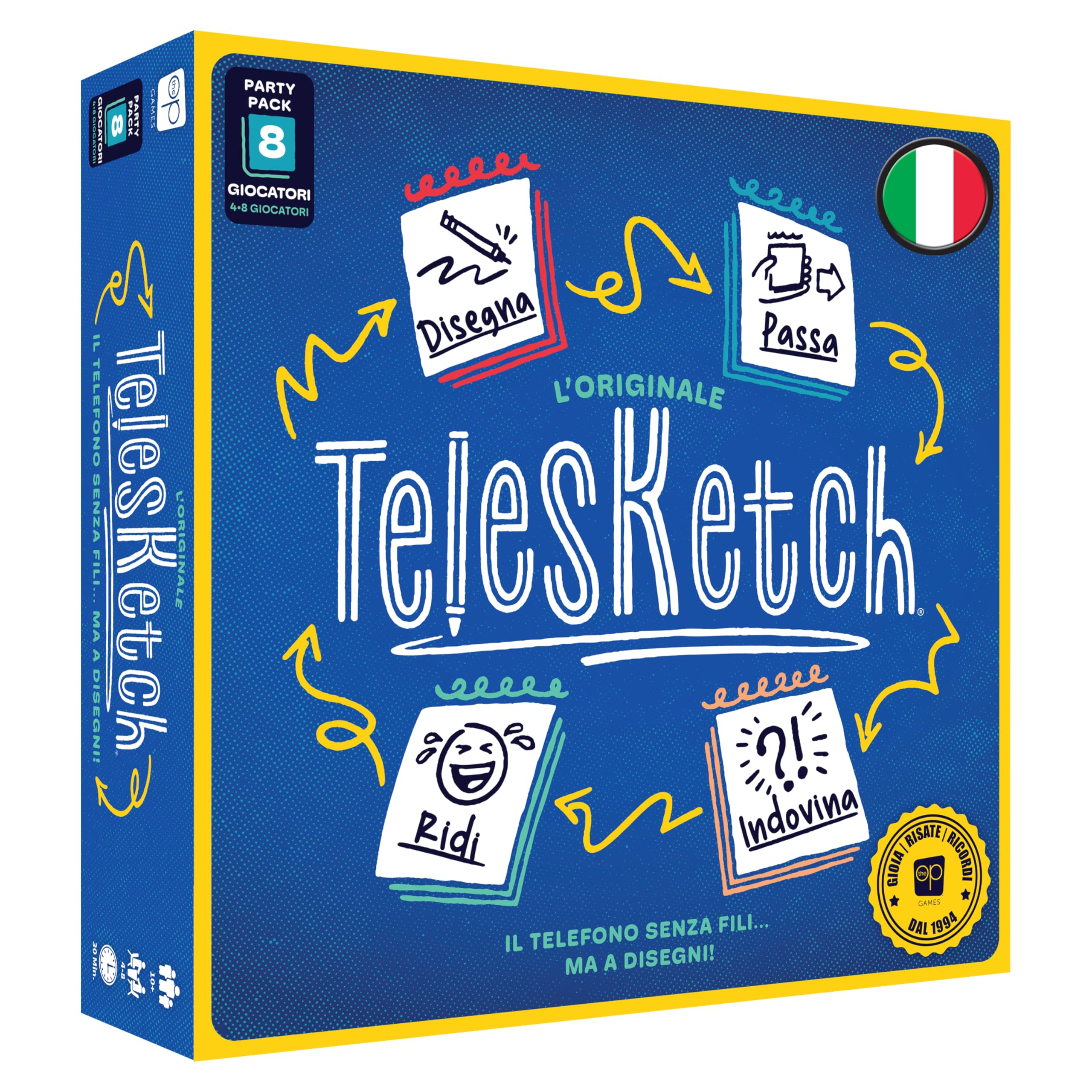 Asmodee Telesketch, Nouvelle Version, Jeu de Table, 10 Ans, 4 à 8 Joueurs, édition en Italien