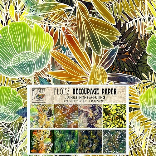 Miniatura 8 de Decoupage - Paquete de papel (24 hojas de 6 x 6 pulgadas), flores de peonías, FLONZ, papel de patrón vintage sin costuras para decoupage,