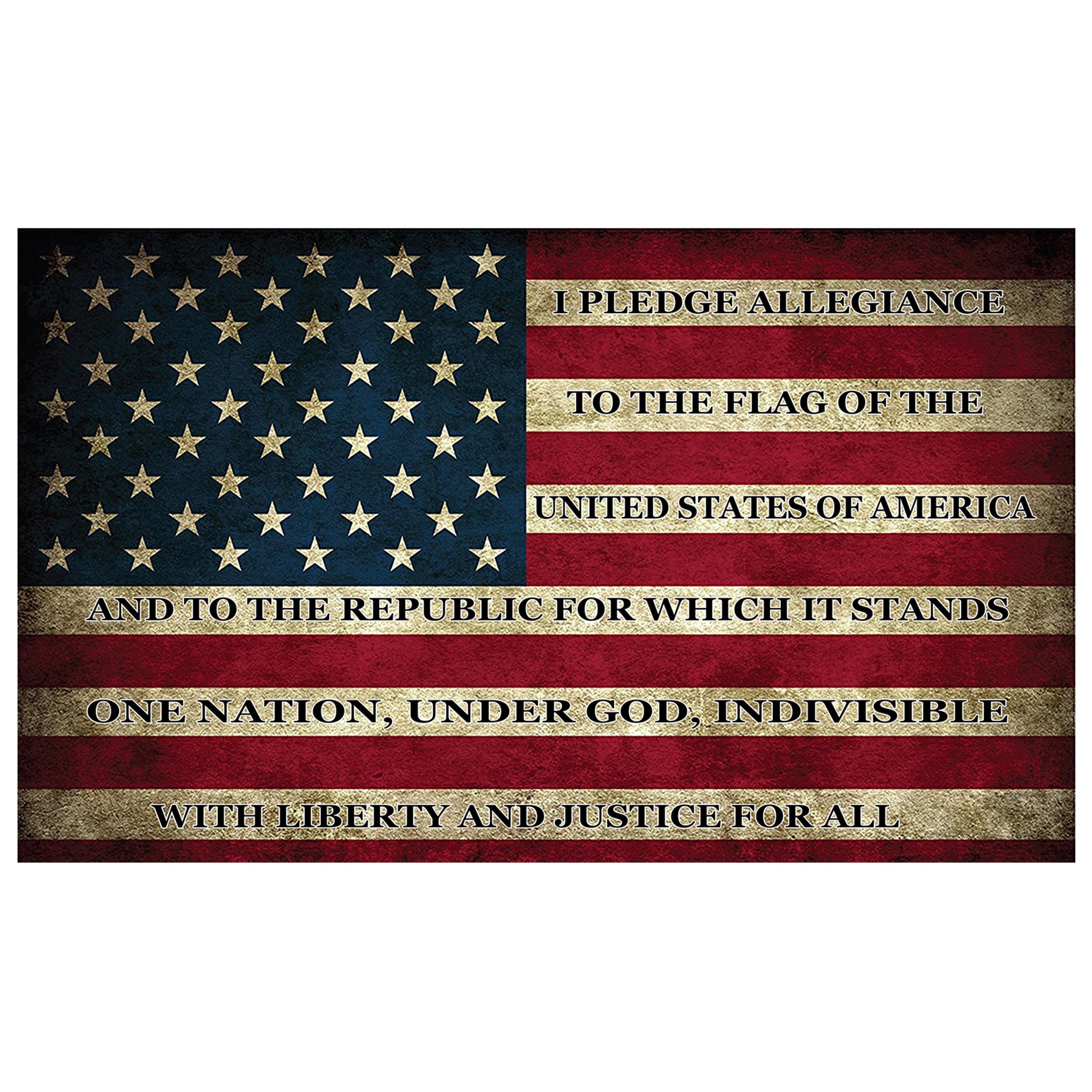 Pledge of Allegiance US United States of America USA Flag Car Truck Window Decal Sticker Patriotic Auto Bumper Vinyl for Car Truck (3x5 Inch)