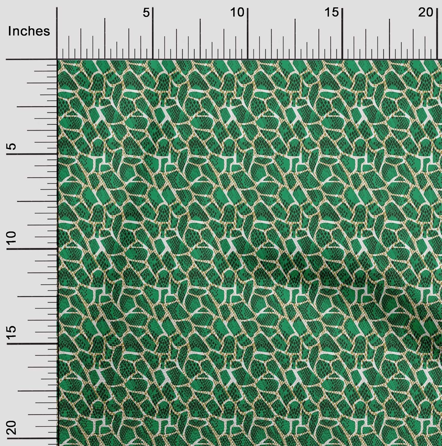 oneOone Cotton Jersey Dark Mustard Fabric Snake & Giraffe Animal Skin DIY Clothing Quilting Fabric Print Fabric by Yard 58 Inch Wide