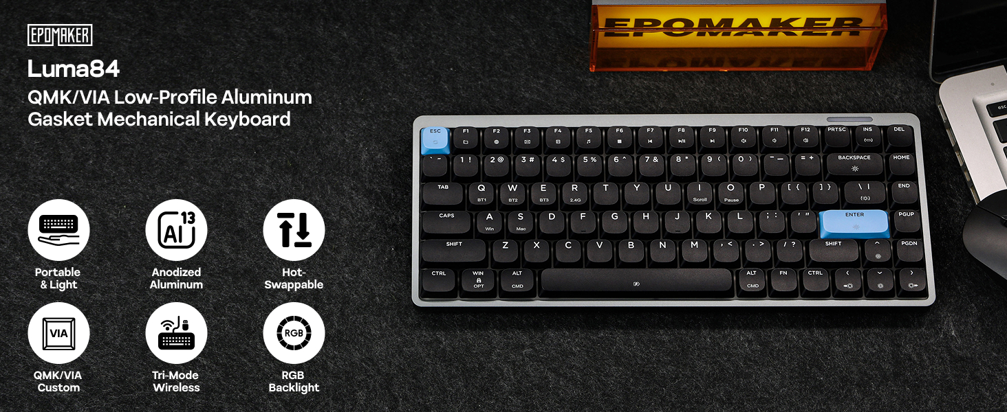 Amazon.com: EPOMAKER Luma84 Low Profile Aluminum Mechanical
