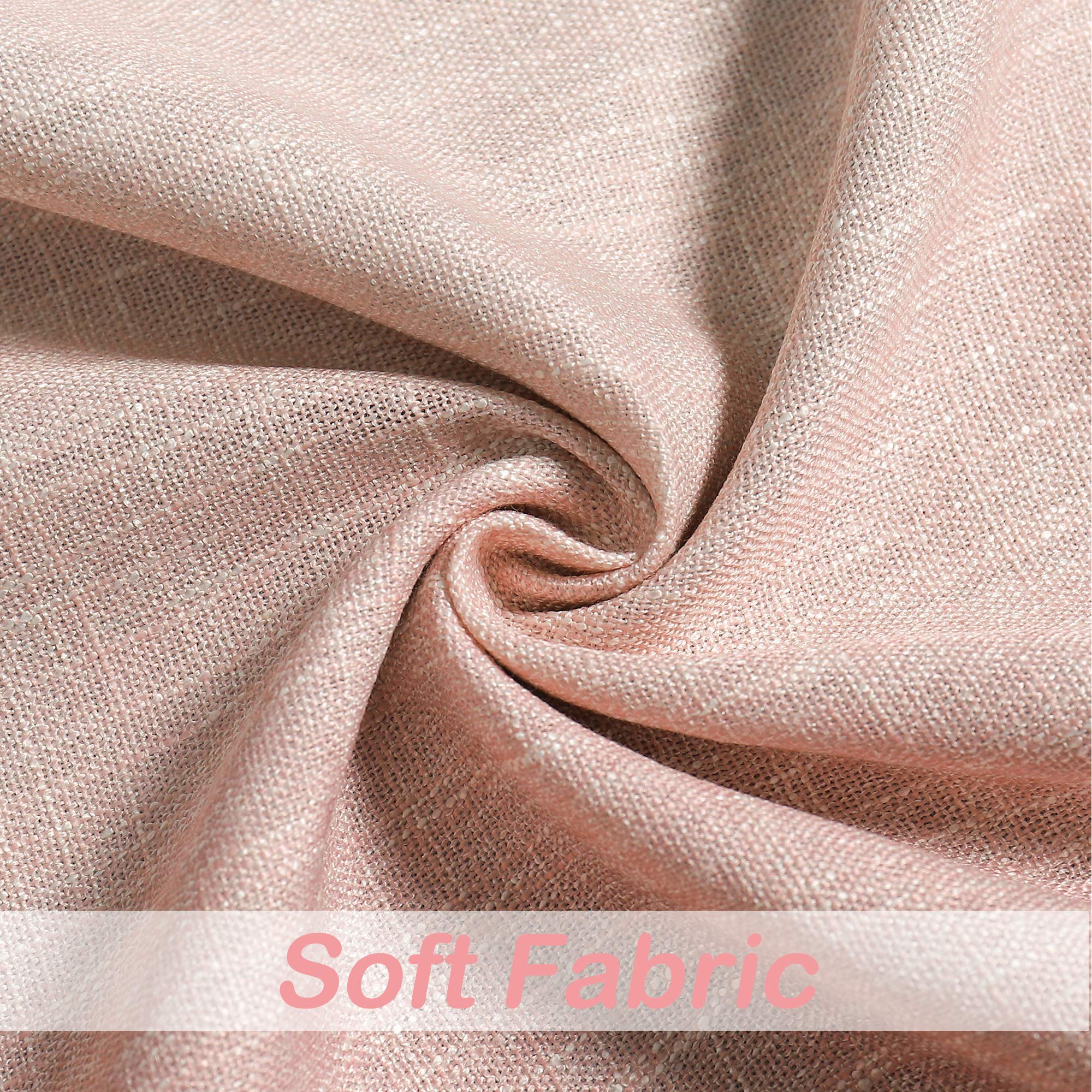 Central Park Ombre Full Blackout Room Darkening Window Curtains for Bedroom Drapes Heavy Linen Texture with Grommets Top Gradient Print Cream White to Pink Curtain for Living Room 50"x95"x2
