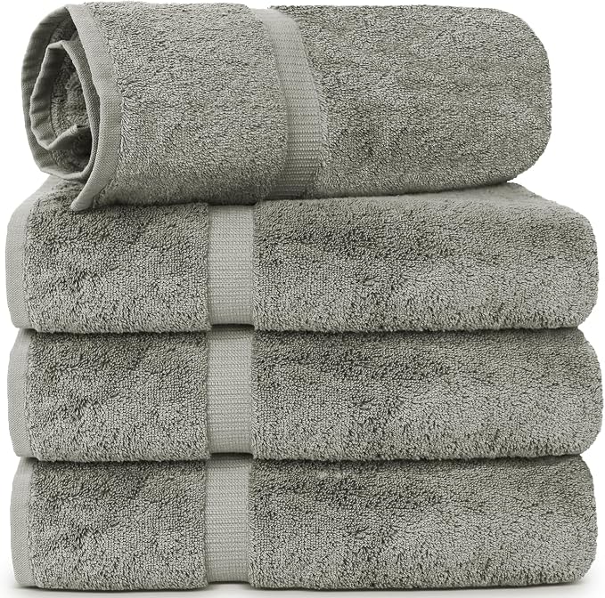 Chakir Turkish Linens | Hotel & Spa Quality 100% Cotton Luxury Turkish Towels | Soft & Absorbent (30x60 Inches Extra Large Bath Towels, Set of 4 - White)