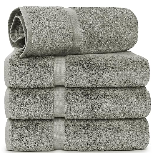 Chakir Turkish Linens Luxury Spa and Hotel Quality Premium Turkish Cotton 6-Piece Towel Set (2 x Bath Towels, 2 x Hand Towels, 2 x Washcloths)