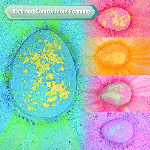 Miniatura 3 de Bombas de baño, bombas de baño de Aofmee para niños con sorpresa en el interior, bombas de baño de dinosaurios para niñas y niños, huevos de