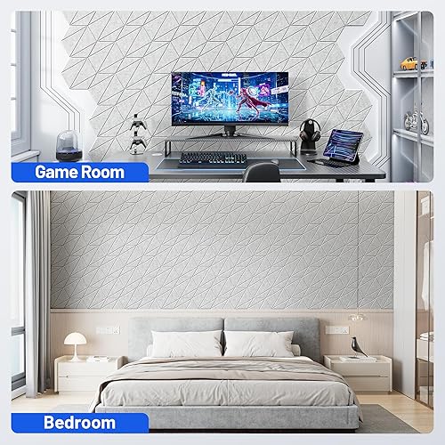 Miniatura 7 de Paquete de 12 paneles acústicos con paneles autoadhesivos de espuma a prueba de sonido de 12 x 10 x 0.4 pulgadas para paredes, paneles de pared