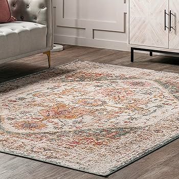 Vintage rug セール nuLOOM Ren Machine Washable Vintage Floral Peach 5 ft. x 8
