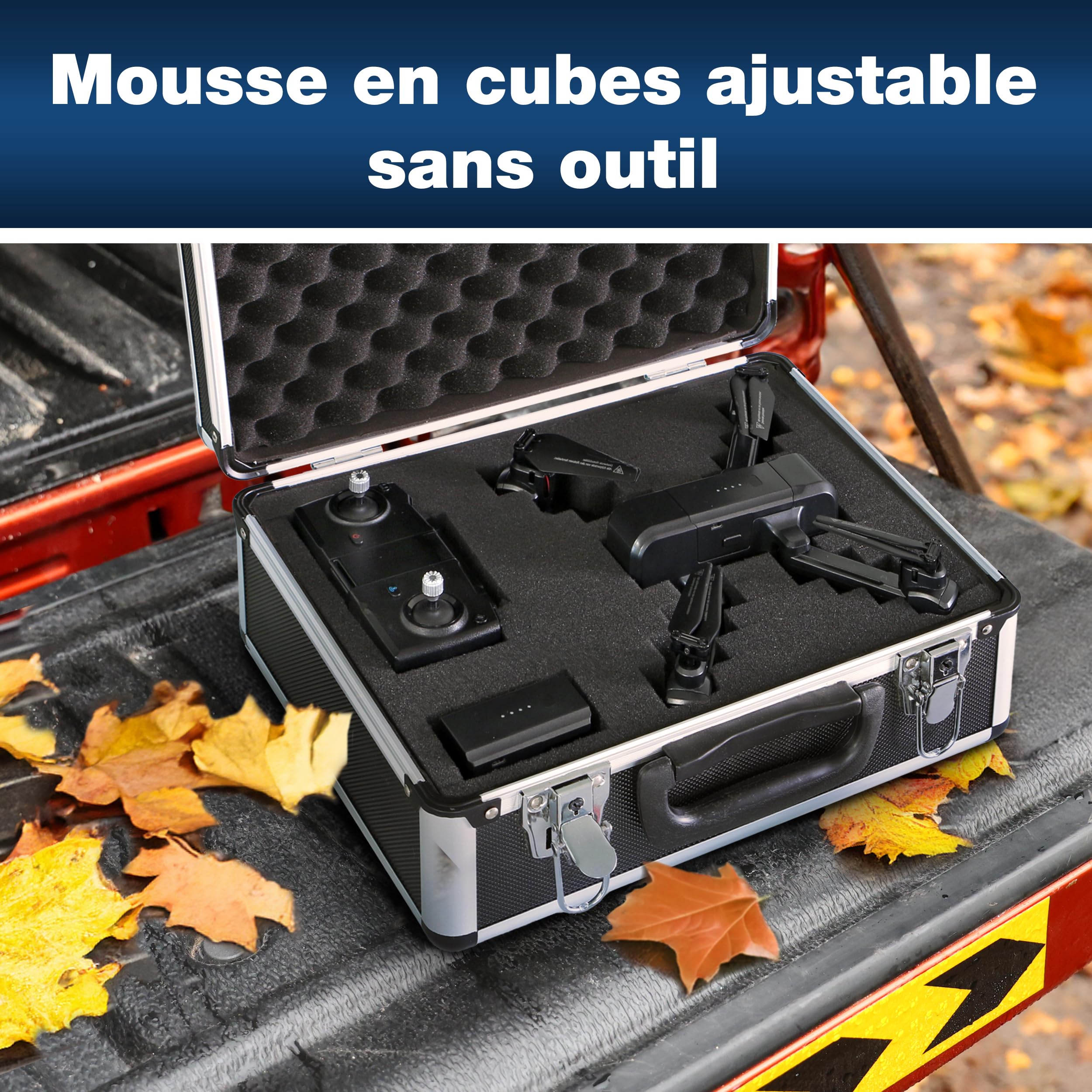 Peak Tech P 7300 - Mallette Robuste Universelle pour Instruments de Mesure, en Aluminium, Compartiment à Outils, Rembourrage en Mousse, Verrouillable, Anti-Poussière, M - 320 x 250 x 150 mm
