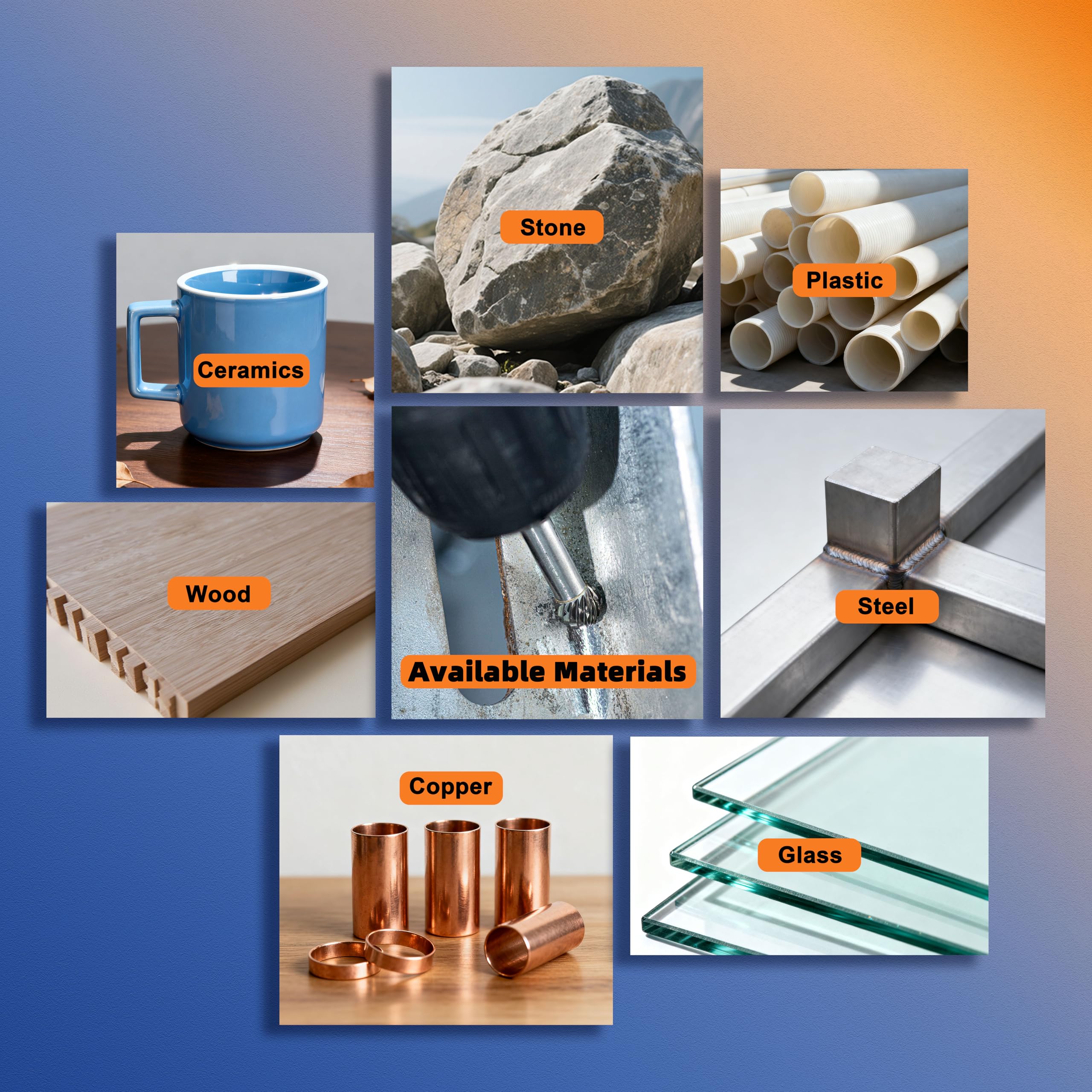 Set di frese in carburo da 1/4, 8 pezzi, kit di lime rotanti in carburo di tungsteno, con custodia, punte per smerigliatrice per incisione su metallo, intaglio e sbavatura del legno