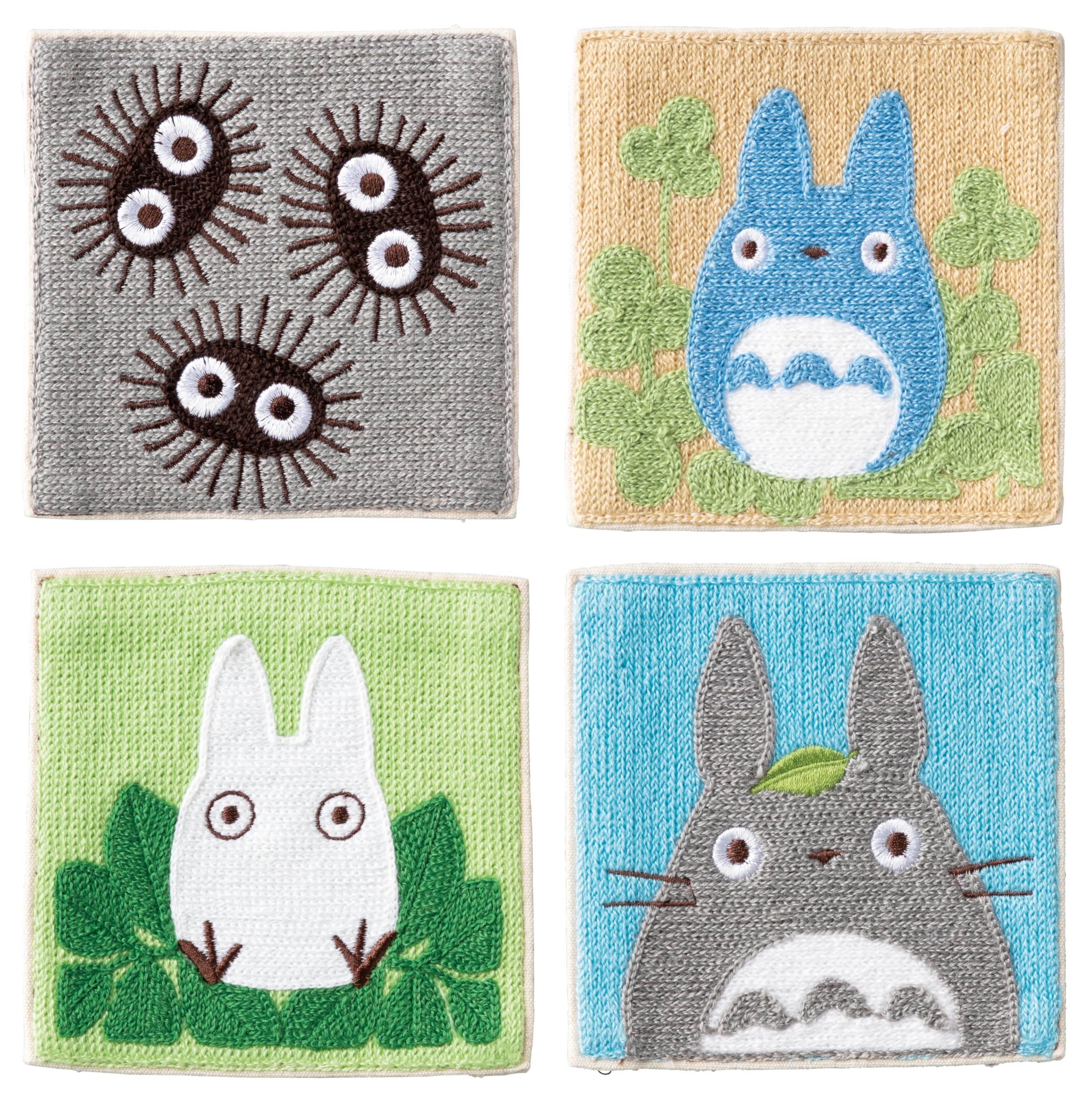 マルシン(Marushin) Totoro Set Of 4 Marushin Studio Ghibli Coaster For Drinks, Set Of 4 Drink Coasters, Embroided Weaved Material, 10Cm (My Neighbor Totoro Faces 1165015300)