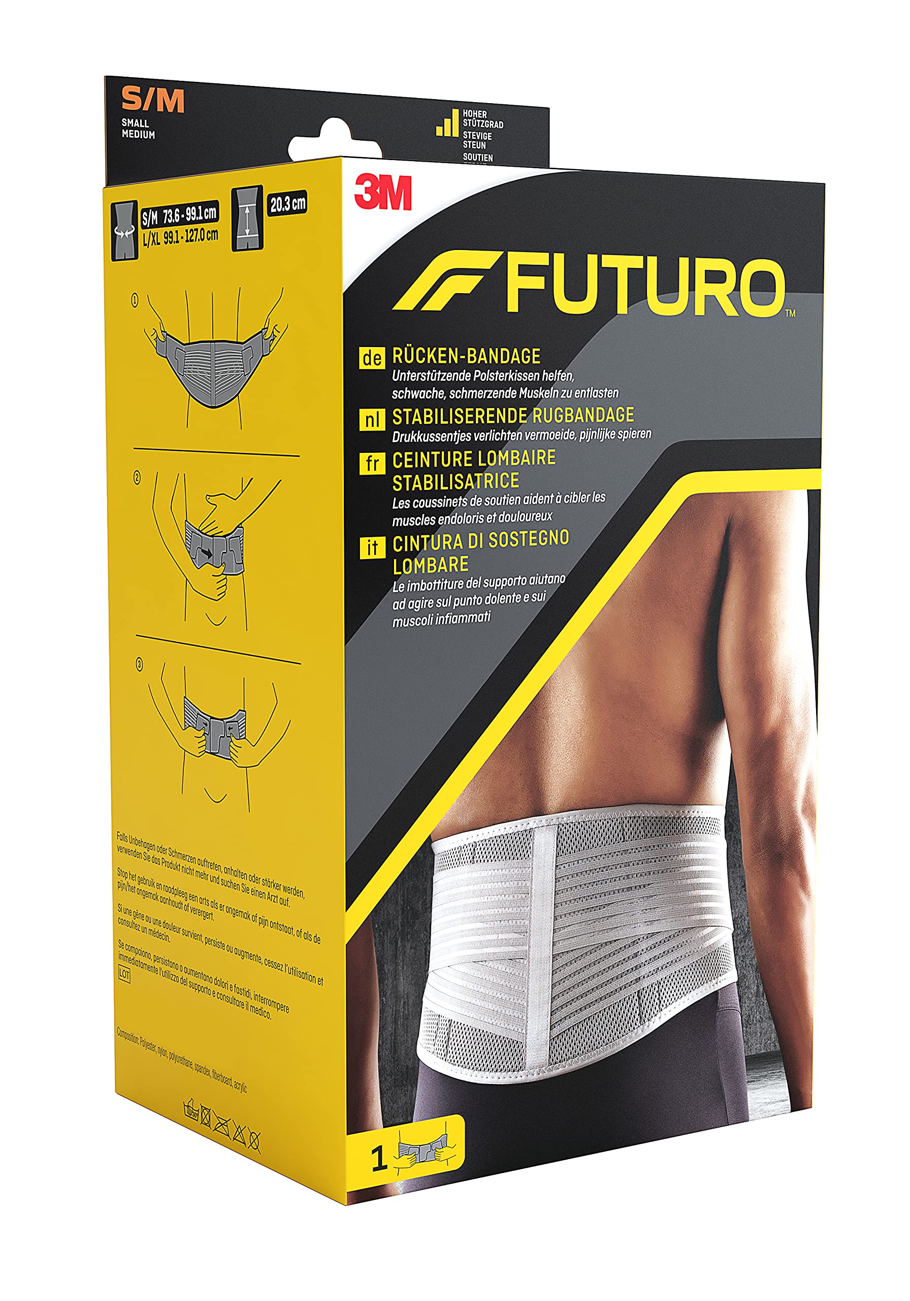 FUTURO FUT46815 - Férula para espalda, talla S/M, color blanco
