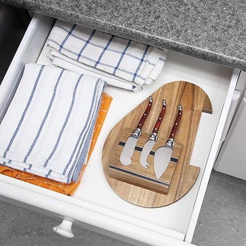 Miniatura 6 de Final Touch Juego de 5 tablas de queso magnéticas, con bloque de cuchillos extraíble (CE40405)