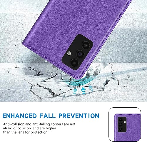 Miniatura 21 de ZZXX Funda tipo cartera para Samsung Galaxy A03S con bloqueo RFID, soporte de ranura para tarjetas, funda protectora de cuero magnético fuerte