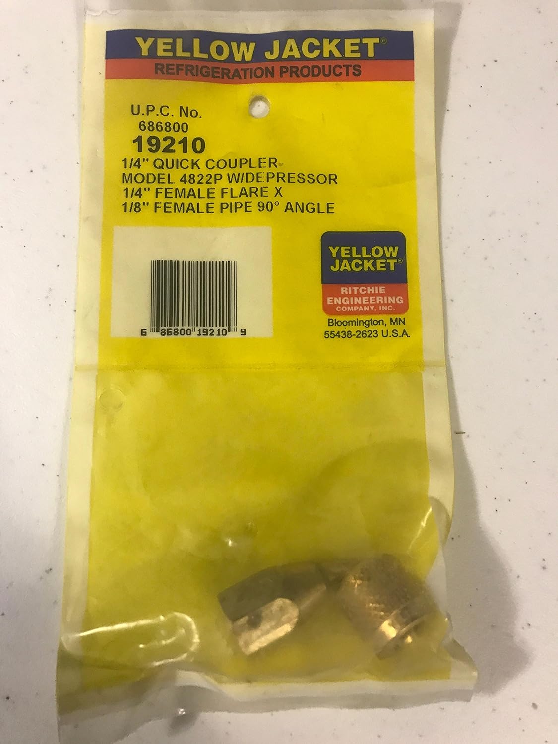 Yellow Jacket 19210 1/4" Fe. Qc 90 ° X 1/8" Npt Fe.