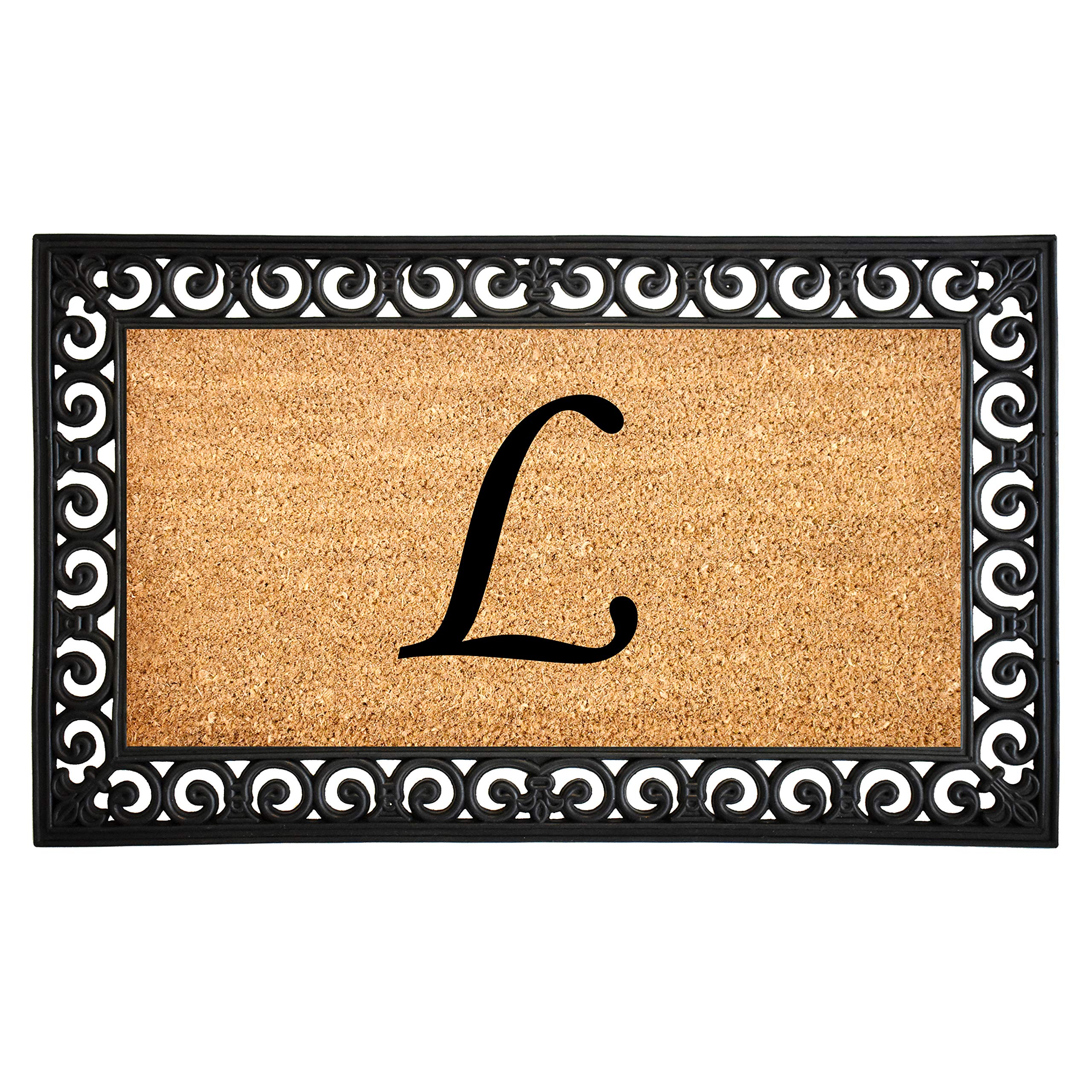 Calloway Mills 104131830 Gabriel Monogram Doormat, 18" x 30" (Letter L)