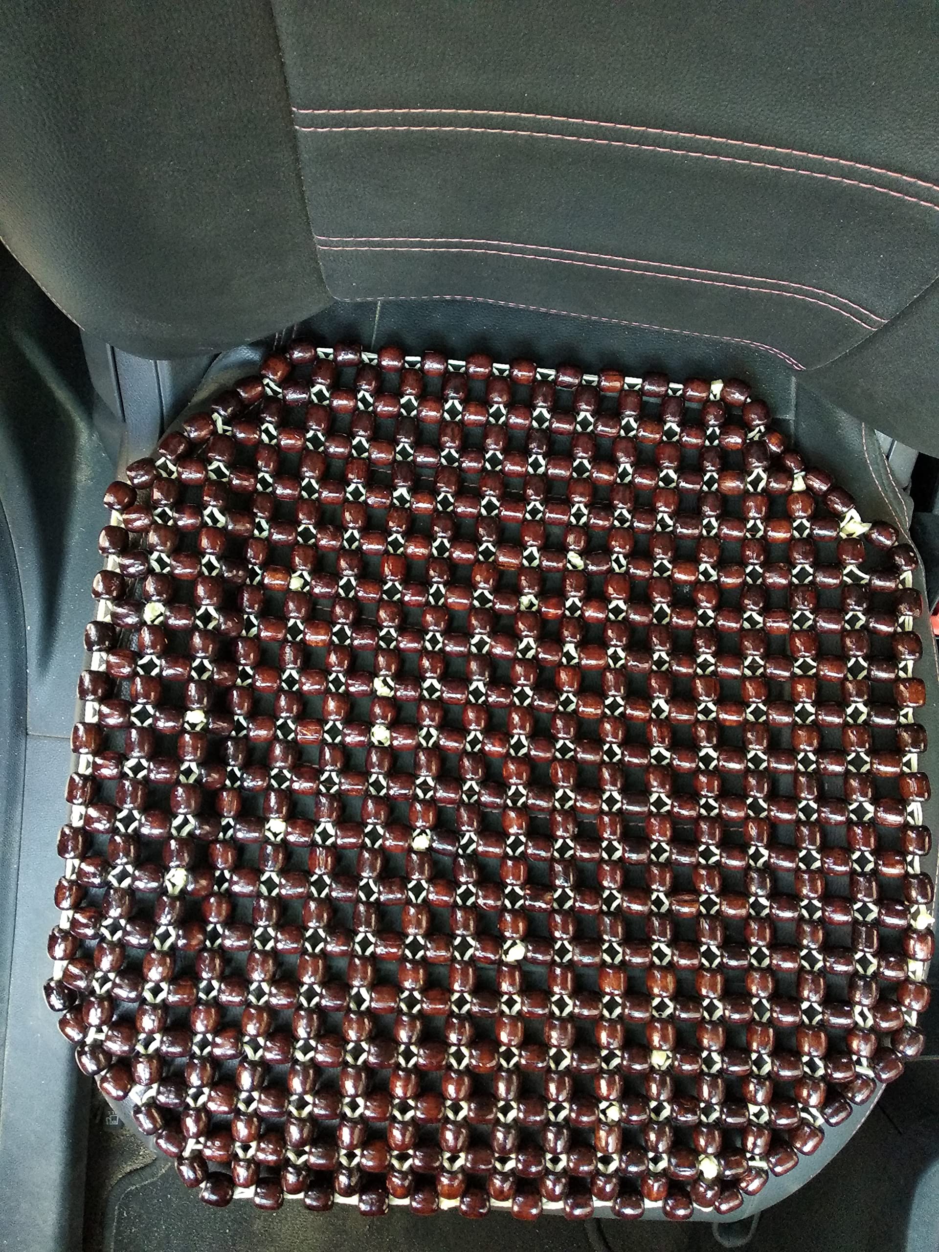 Q1 Beads MCoffee Wooden Beads Acupressure mat car Bead seat Cover Cushion for car & SUVs (Universal Fit,Any Brand Car/SUVs) - Image 2 thumbnail