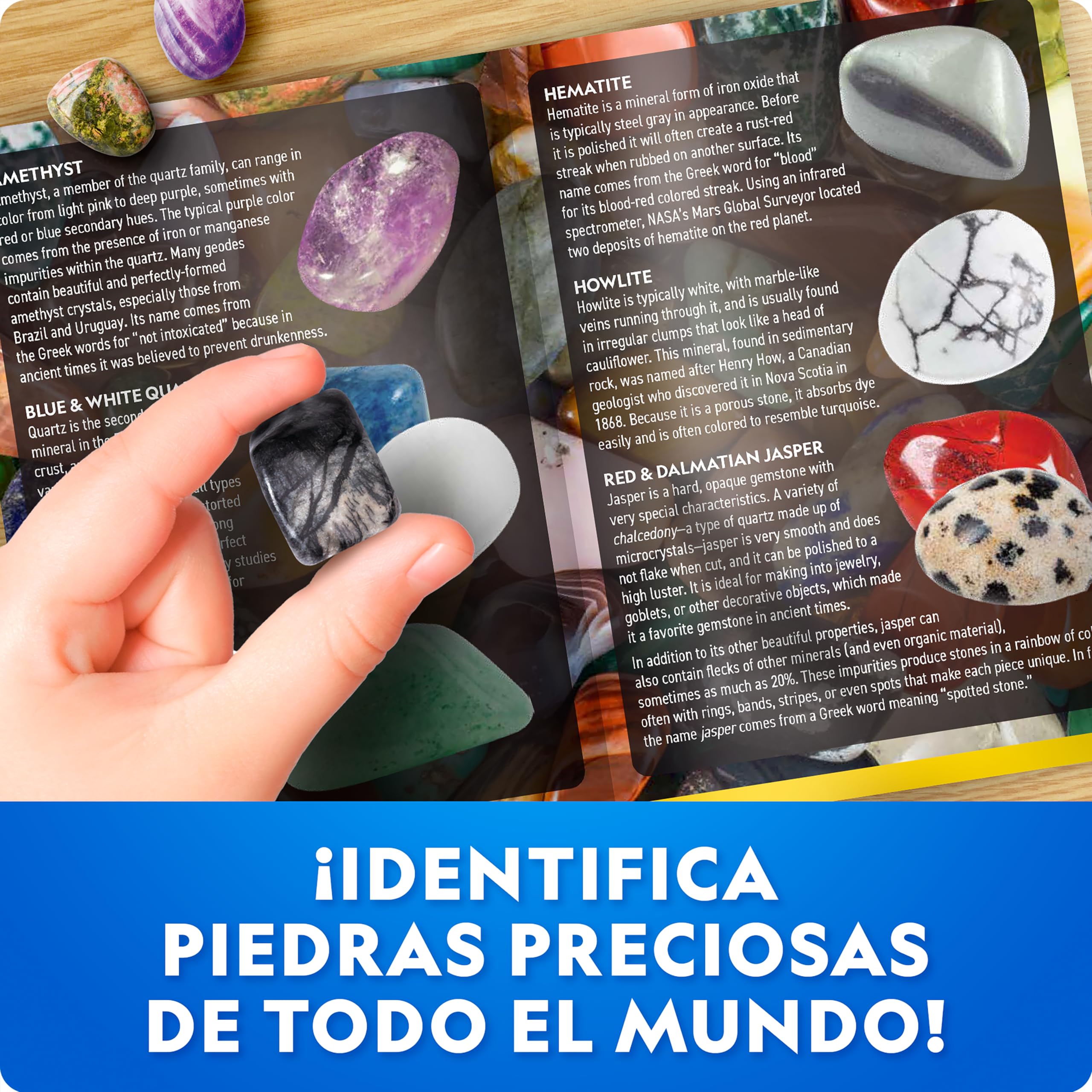 National Geographic Kit Gigante de Excavación de Gemas – Extrae 100 Gemas Reales de un Ladrillo Gigante, Juego de Geología para Niños, Actividad CTIM con Herramientas y Guía de Aprendizaje
