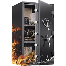 8.0 Cuft True Fireproof Safe with LED Night Light & Alarm