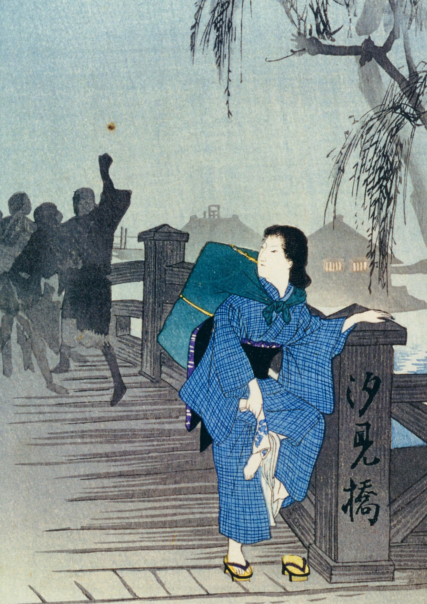 小村雪岱_鏡花小史(泉鏡花)<繪本辰巳港談>97頁挿絵 A2(420㎜×594㎜)アートポスター 日本製 絵画 インテリア 壁紙