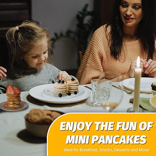 Miniatura 3 de FineMade Mini máquina para hacer panqueques con platos antiadherentes pequeña plancha para panqueques hace panqueques pequeños de 8 x 2 pulgadas