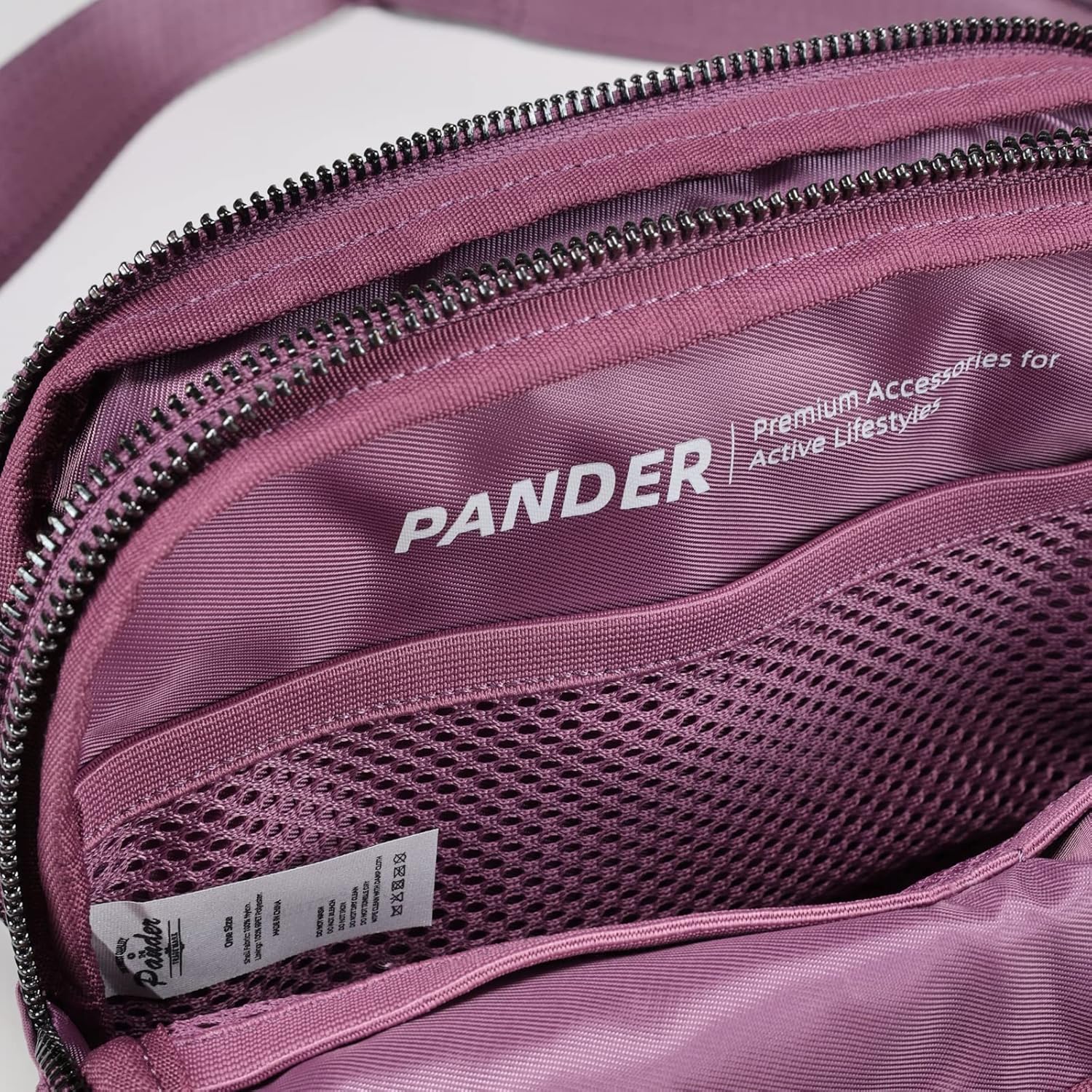 Pander Everywhere Belt Bag for Women, 5 Zipper Pockets Nylon Crossbody Fanny Pack Purse (Purple Lavender) - Image 8