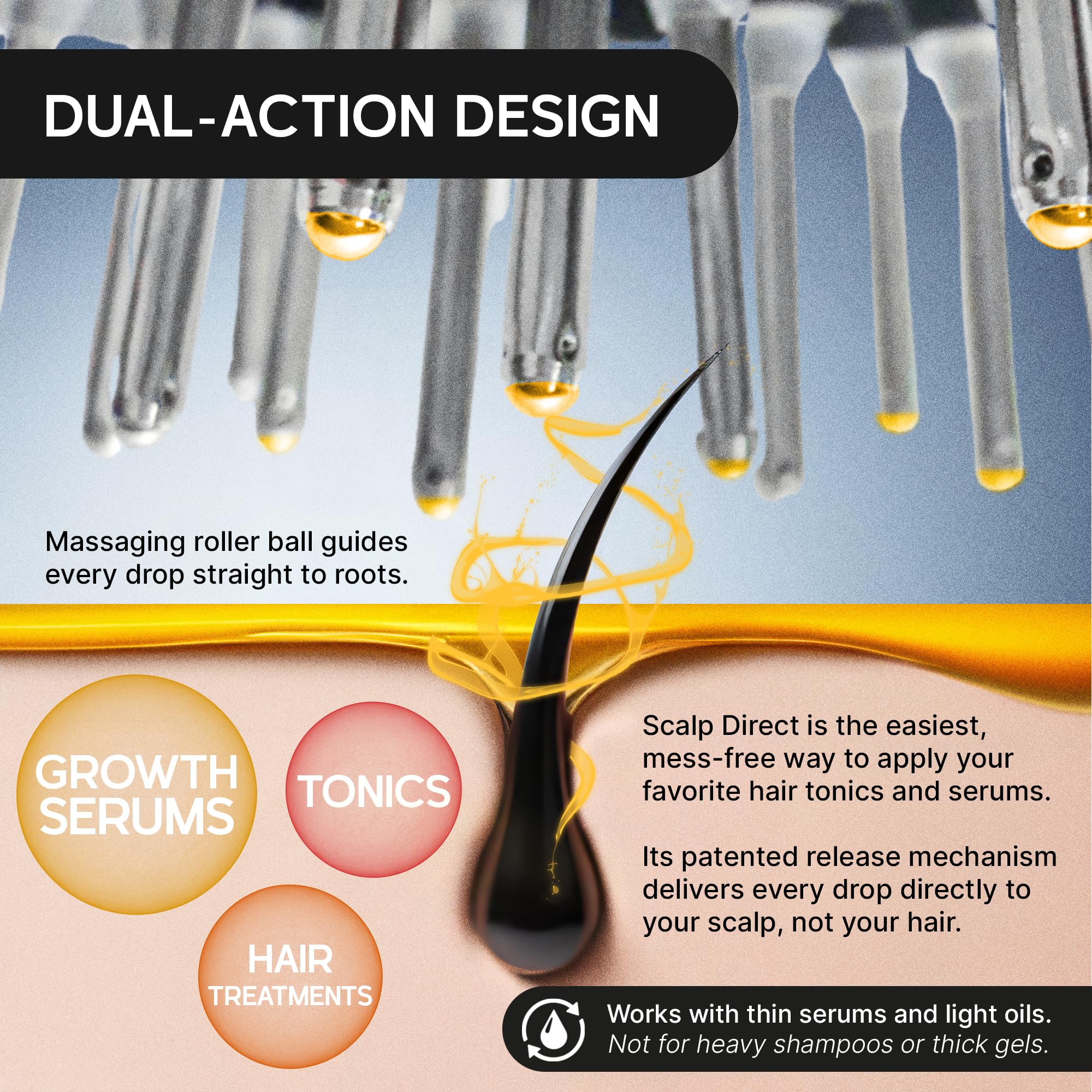 Hair Growth Oil Applicator Scalp Massager for Men and Women