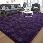 Tepook Tapis moelleux bourgogne pour salon, tapis rouge foncé 8x10 pour chambre, tapis en peluche doux pour chambre d'enfants, tapis intérieurs antidérapants et lavables pour décoration intérieure