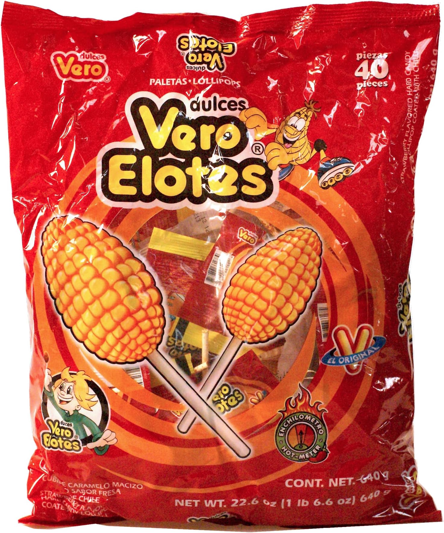 Corn Shaped Spicy Lollipop 40 Pieces (Pack of 4)
