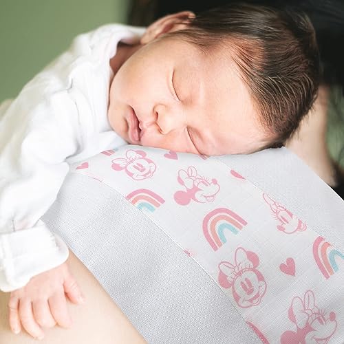 Miniatura 9 de Disney Paños para eructos de muselina de algodón 100% de princesa, color blanco, rosa, amarillo y aguamarina, paquete de 2