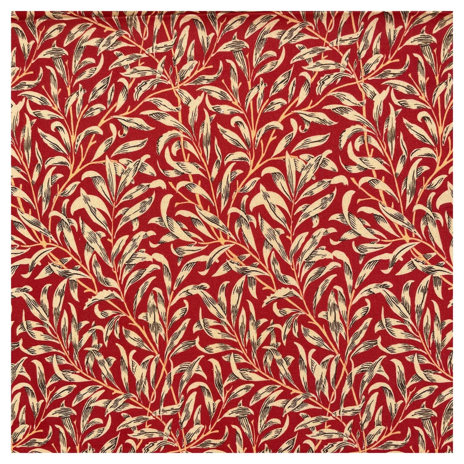 TheFabricTrade 100% Cotton Fabric Digital Printed Material William Morris Willow Bough Crimson Classic Design - Ideal for Arts & Crafts, Sewing, Quilting - 5 Metre (500cm x 140cm)