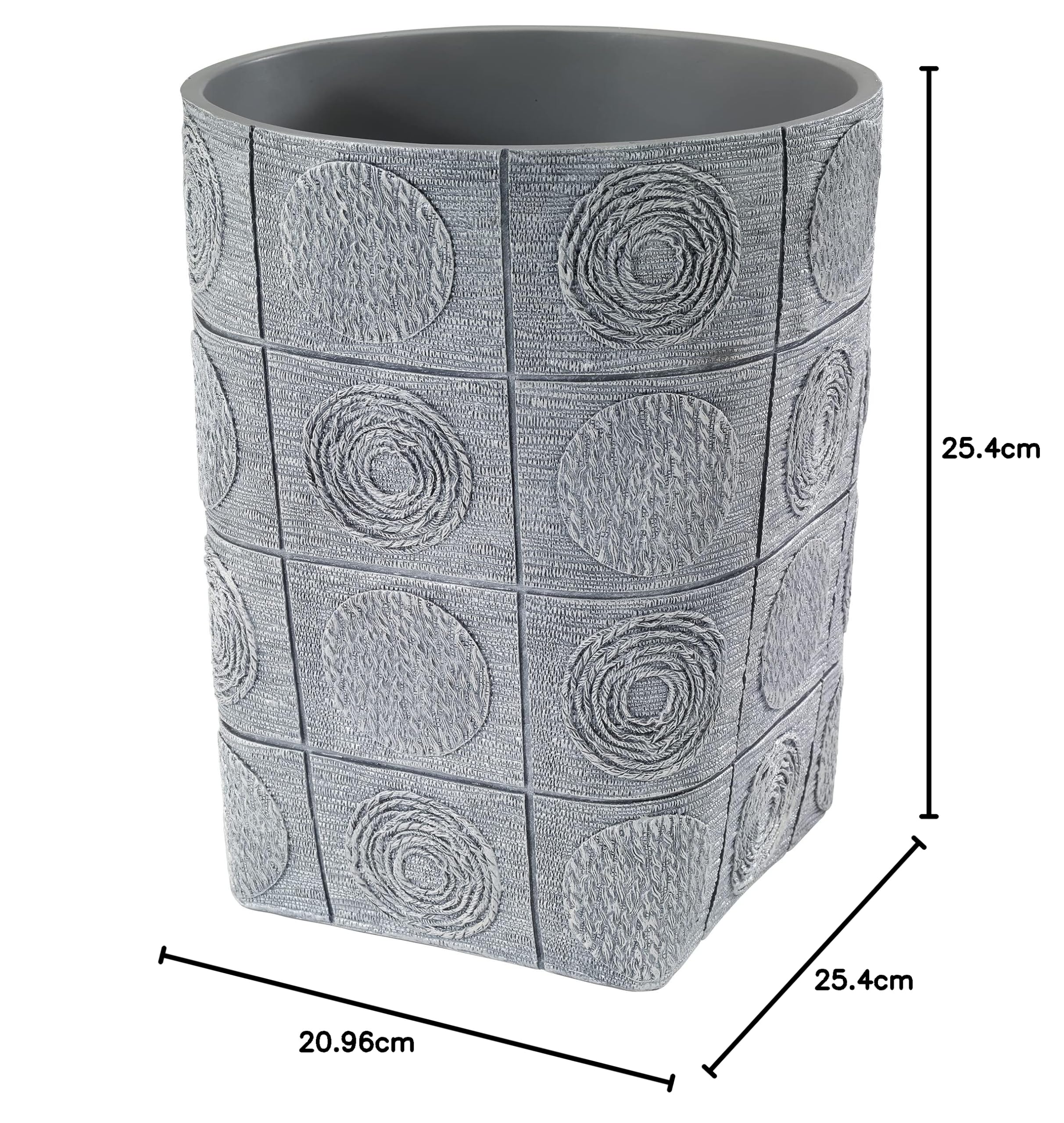Avanti Linens Galaxy Silver Waste Basket -2 Avanti Linens Galaxy Silver Waste Basket -2