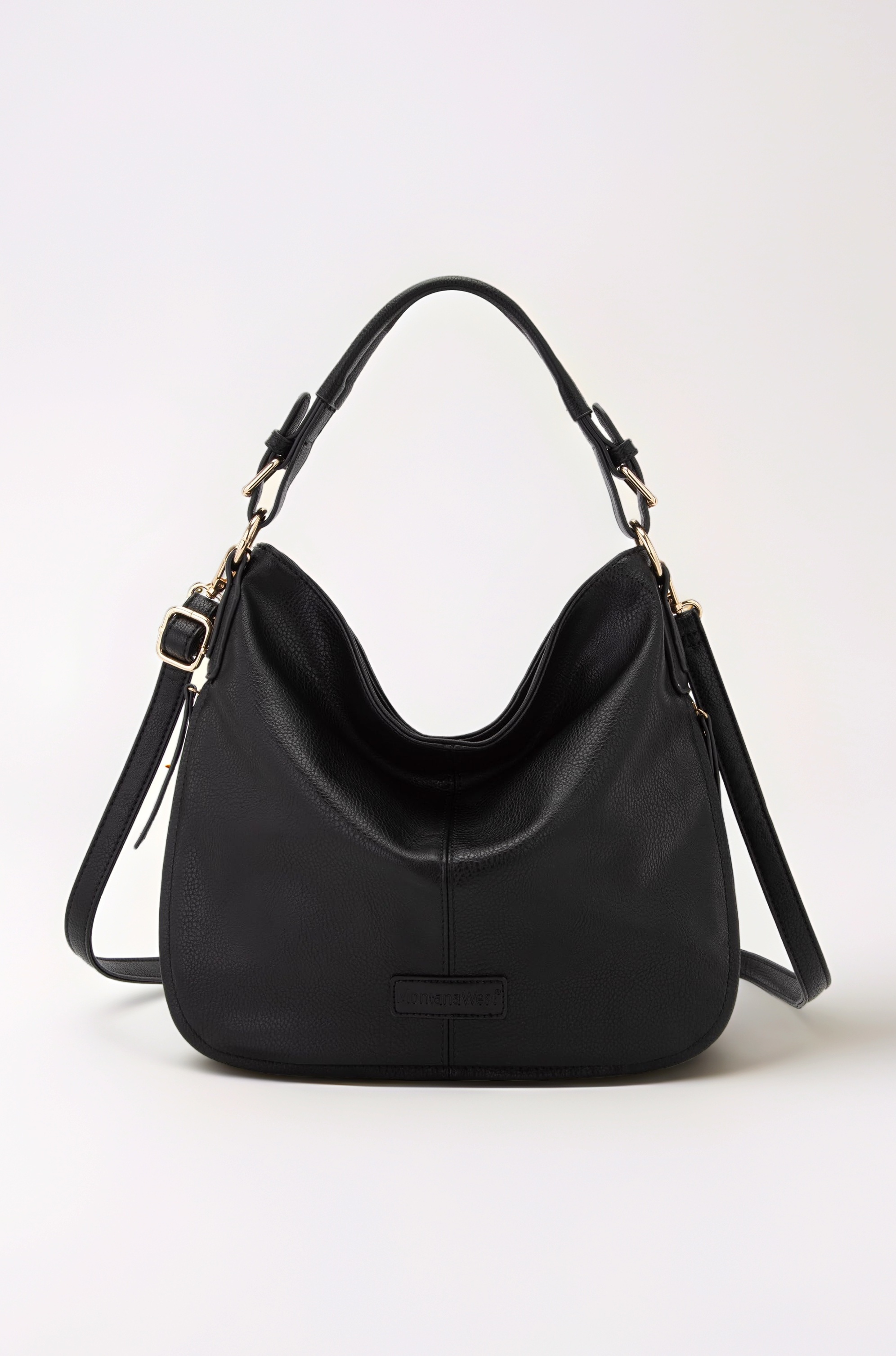 Wrangler Purses and Handbags for Women Hobo Bags Leather Crossbody Shoulder Bags Women Tote Bags WG16-1022BK Black