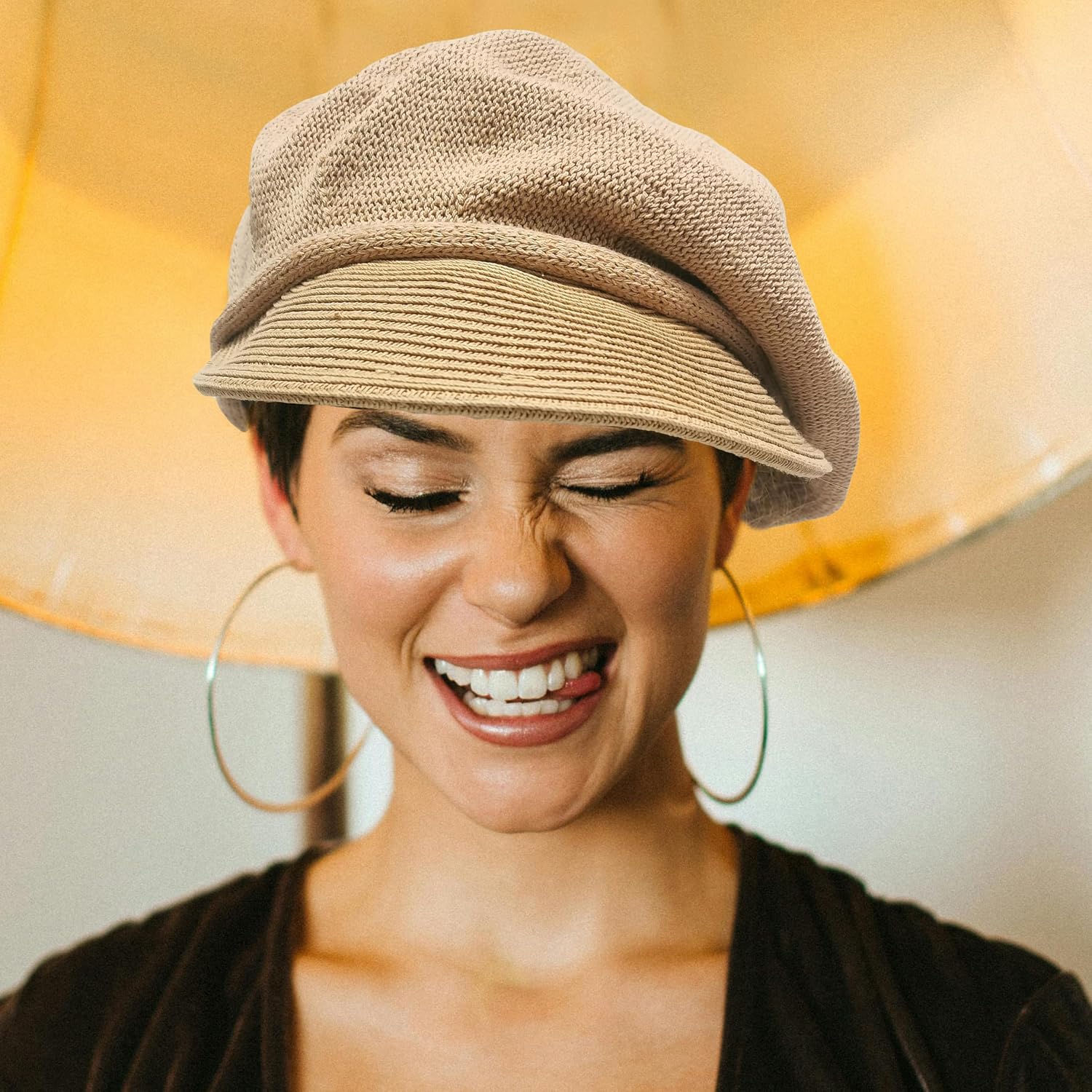 Summer Beret Hat for Women, Breathable Thin Beret Hat Adjustable Lightweight Newsboy Cap - Image 2