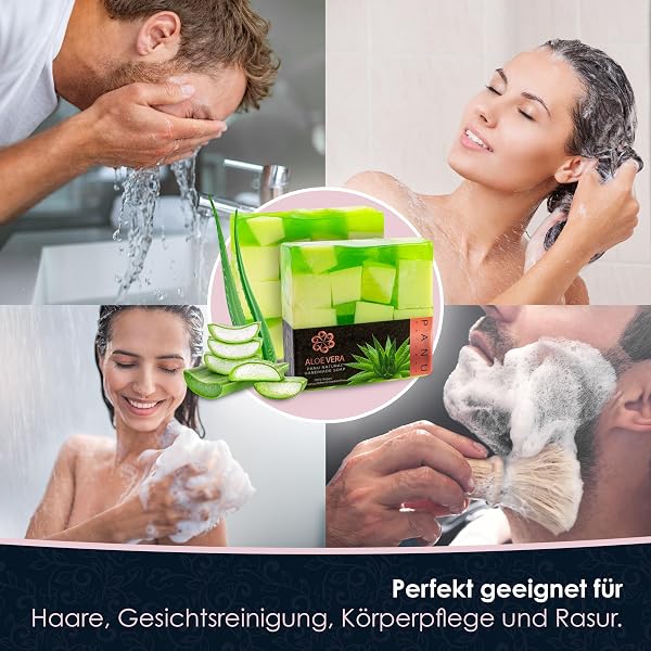 Besuche den Panu Natural- Panu Seifen Aloe Vera - Vegane Duschseife für alle Hauttypen - Naturseife als festes Duschgel und festes Shampoo - Premium Soap Bar - Natürlicher Duschbrocken als festes Duschgel in use