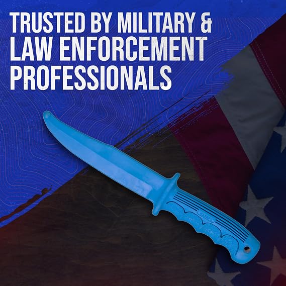 Realistic Rubber Training Knife for Martial Arts - Durable, Lightweight, 12 Length Rubber Practice Knife - Flexible, Chalkable Blade for Scoring - Safe for Defensive Tactics Training - Made in USA