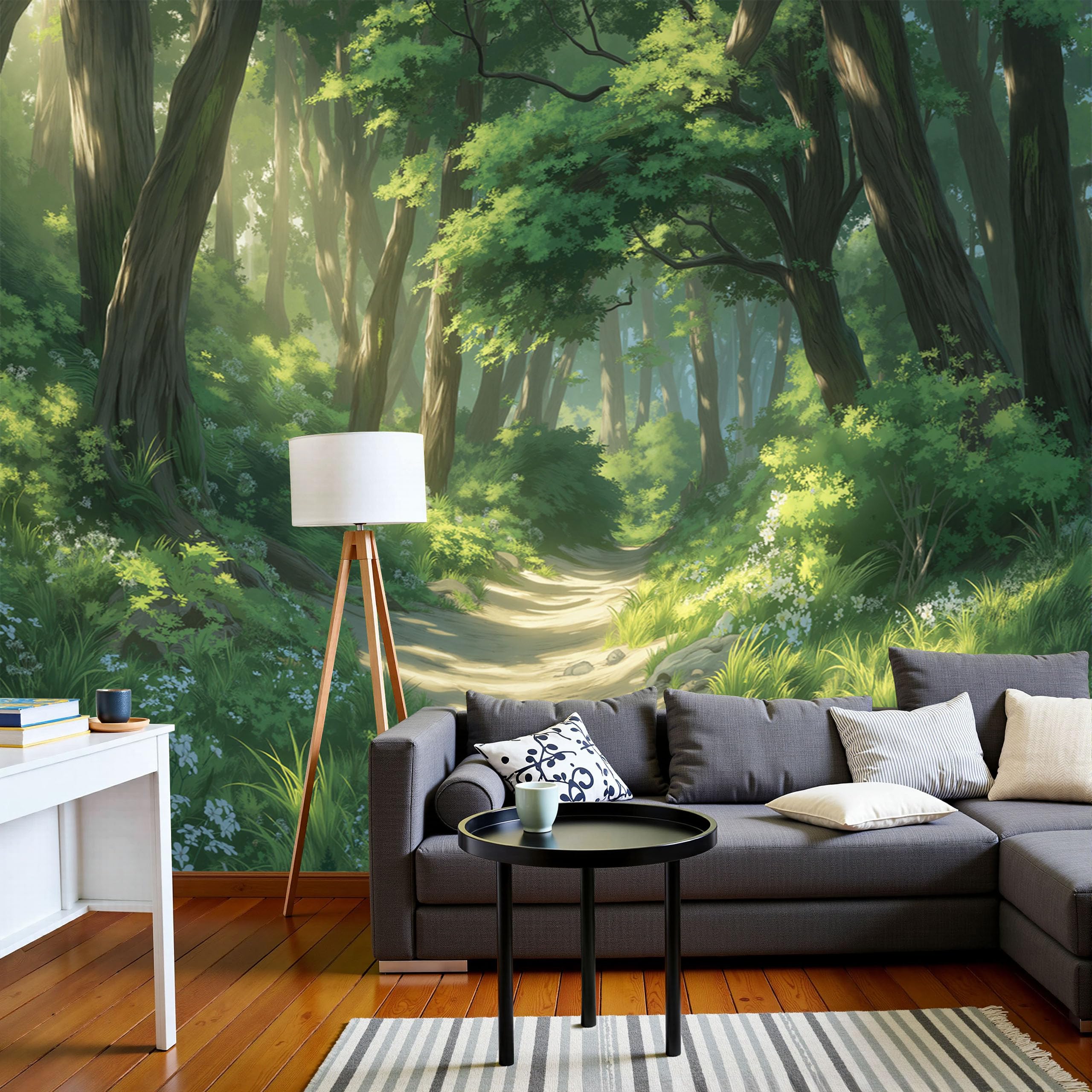 Papier peint panoramique salon style anime pour chambre coucher