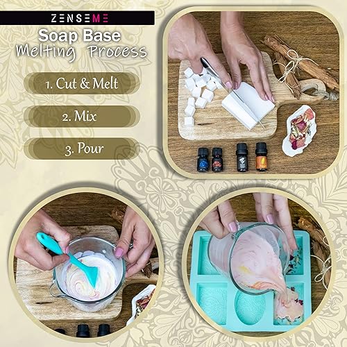 Miniatura 12 de ZenseMe 5.5 libras - Base de jabón de leche de cabra Kit de suministros para derretir y verter para hacer jabón, sin SLS/SLES y PEG Los mejores