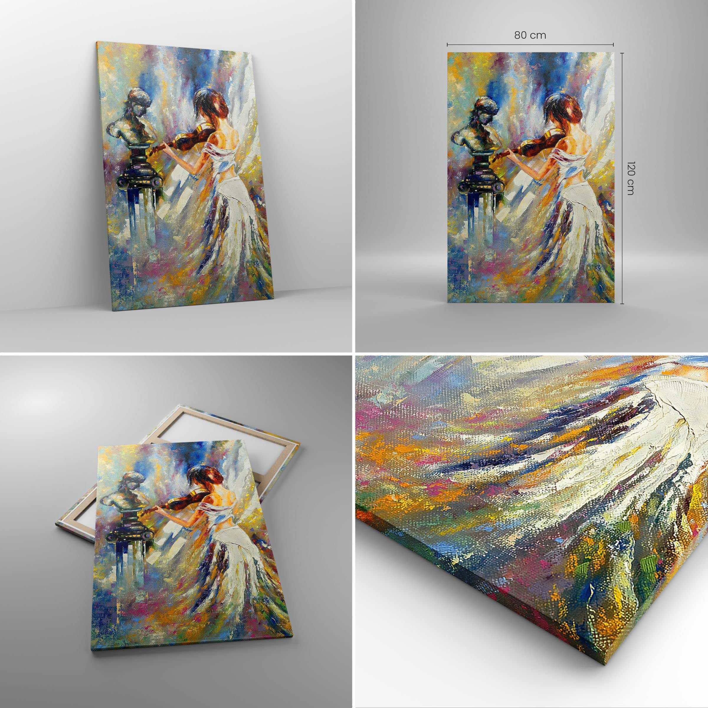 ARTTOR Lienzo Decorativo 80x120 cm Moderno Vertical Personas Música - 5146 | Cuadro sobre Lienzo Grande Arte mural Decoración del Hogar Salón Dormitorio Cocina sobre Lienzo Cuadros de Pared Estilo