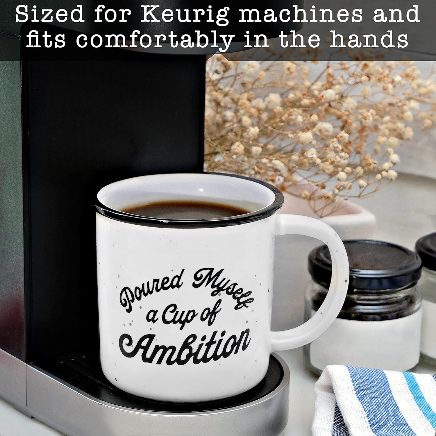 MAINEVENT Pour Myself a Cup of Ambition Mug 11 Oz, Funny Ceramic Coffee Mug Gift for Women - Image 5