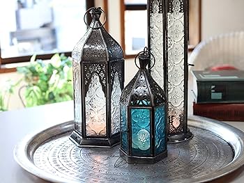 Amazon.co.jp: モロッコランタン・キャンドルホルダー 高さ17.5cm