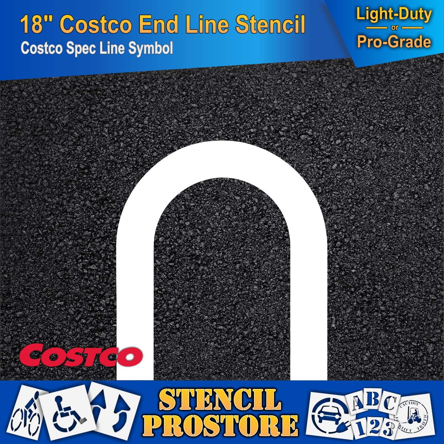 Retail Stencils - Costco - 18 in Line End Stencil - 22'' x 17''