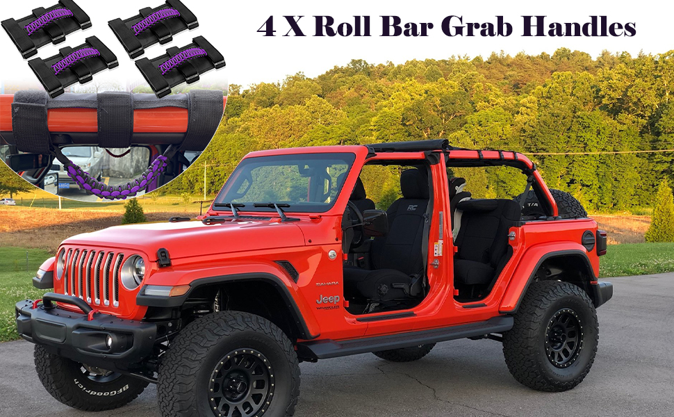 TDHLW Roll Bar Grab Handles Grip US Flag Handle For Jeep Wrangler YJ TJ JK JKU JL JLU Gladiator JT 1955-2022,Blue,2PCS - View #2