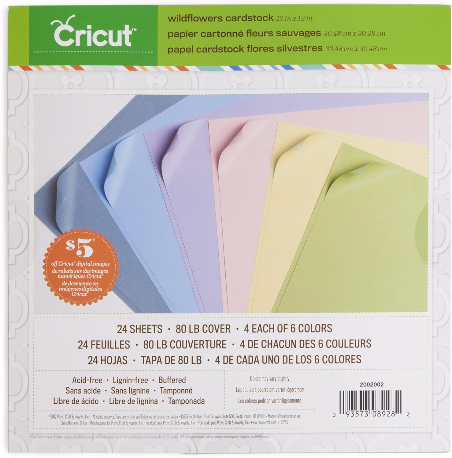 Cricut Textured Cardstock, 12Inch by 12Inch, Wildflowers