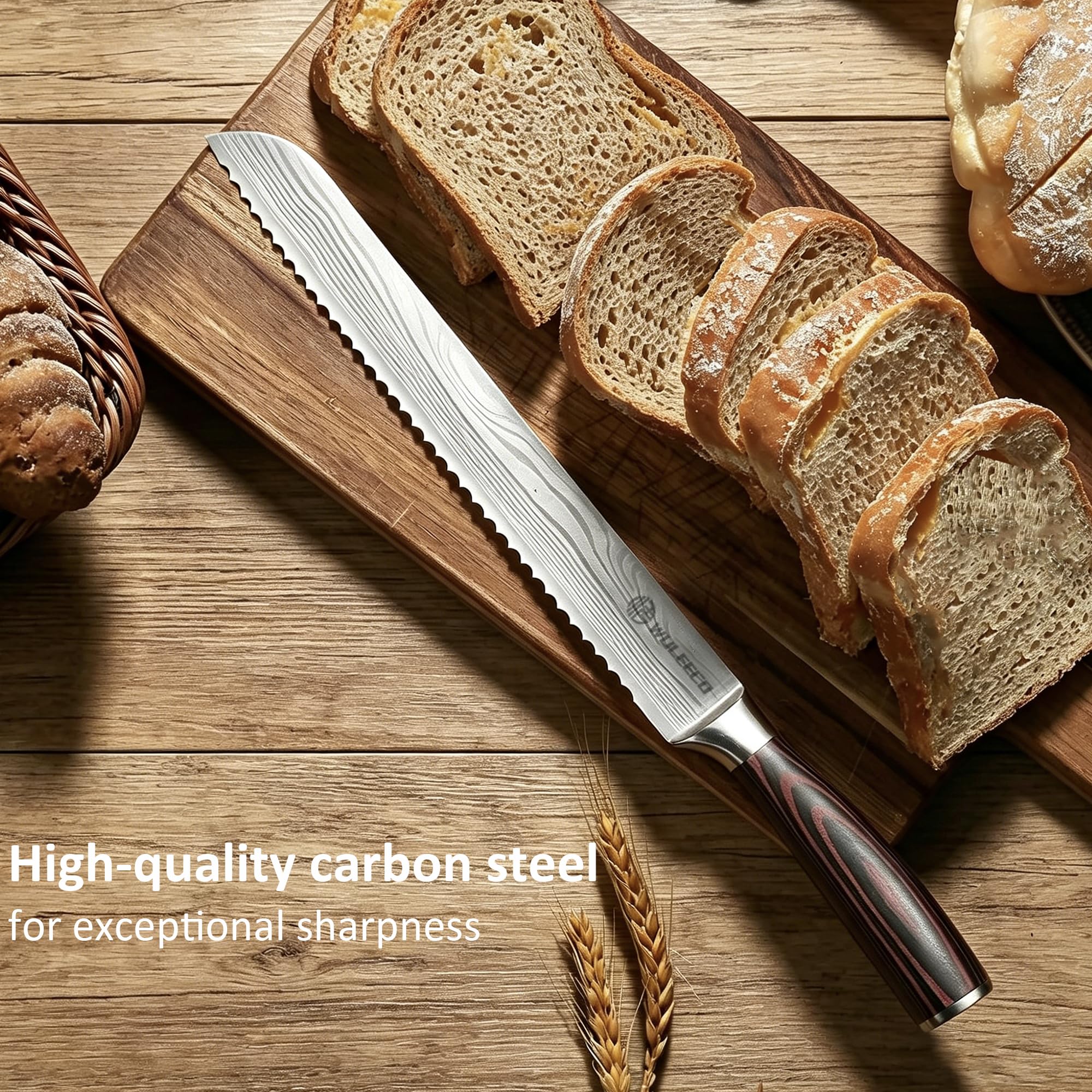 WULEECO Bread Knife - 10 Inch Serrated -4