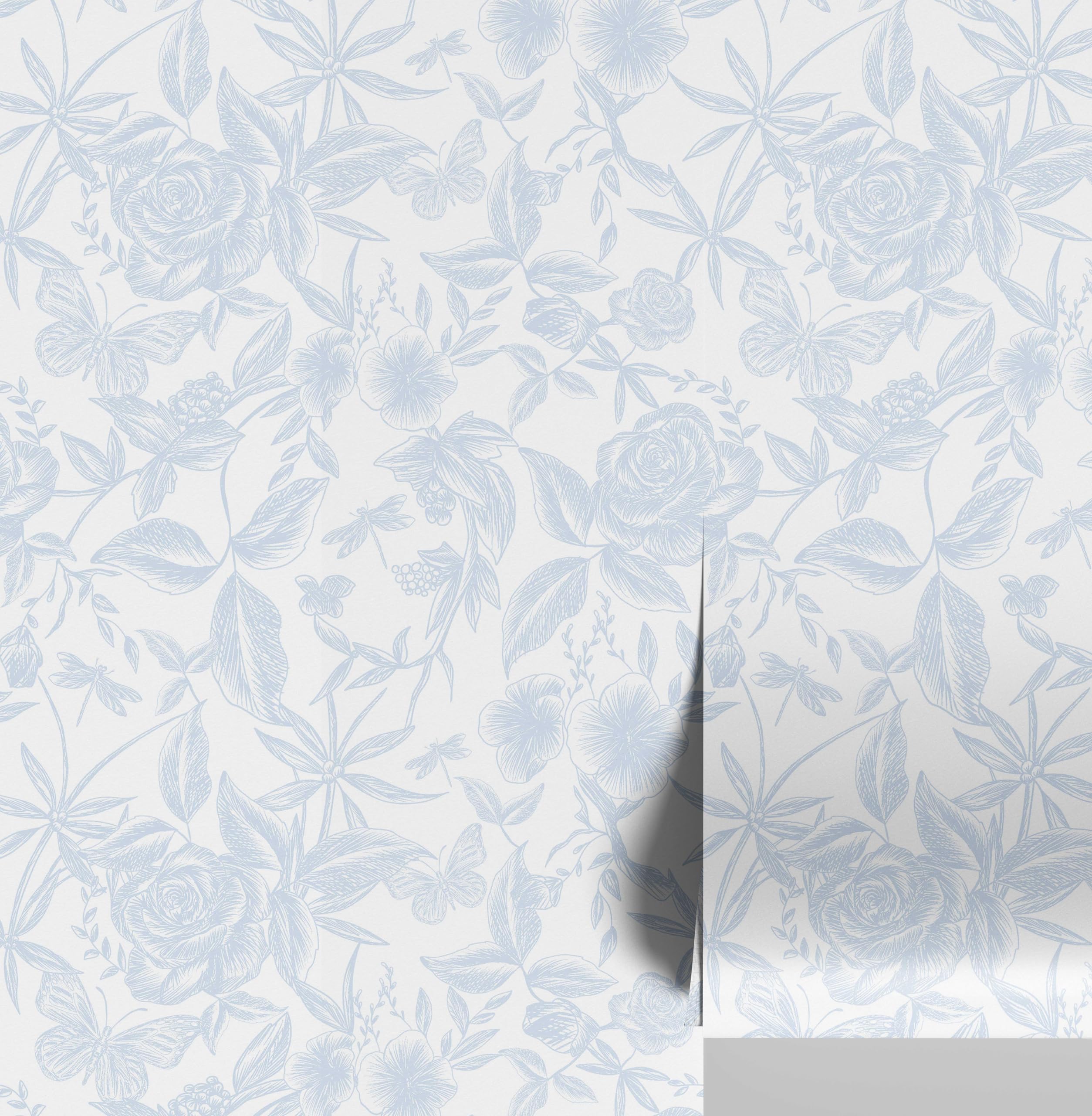 Papier peint autocollant pour murs et armoires afin de rénover une commode en bleu