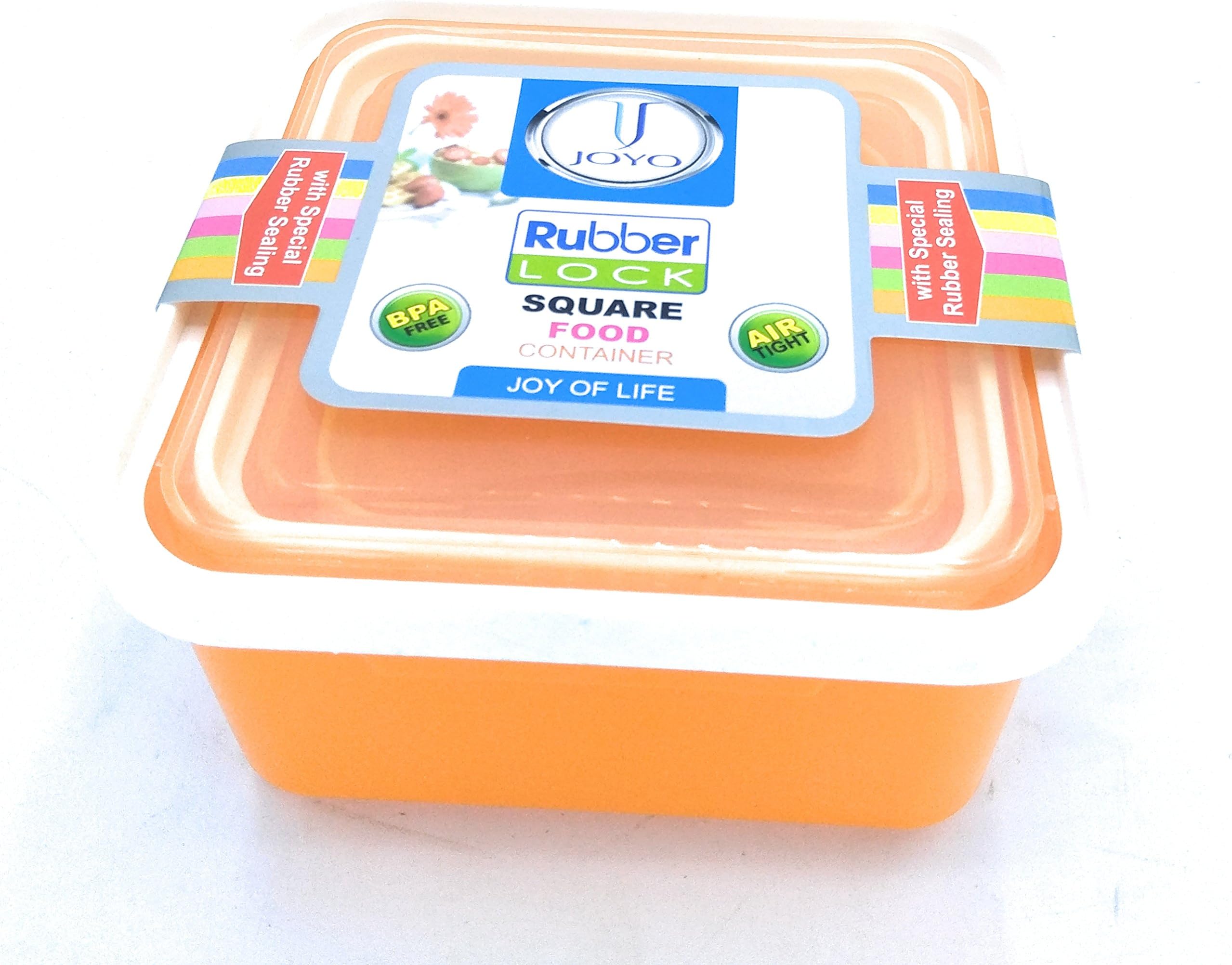 Ivarian Joyo Rubber Lock Food Container Rubber Sealing Square (Orange)
