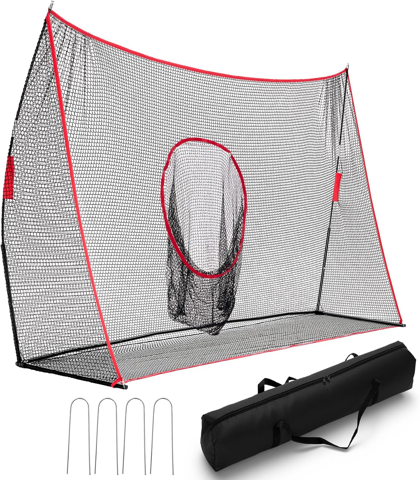 Golf Net, 10 x 7Ft Golf Practice Net for Backyard with Carry Bag, Sturdy Training Aid for Golfers to Practice Driving, Hitting, Indoor & Outdoor Dual-Use