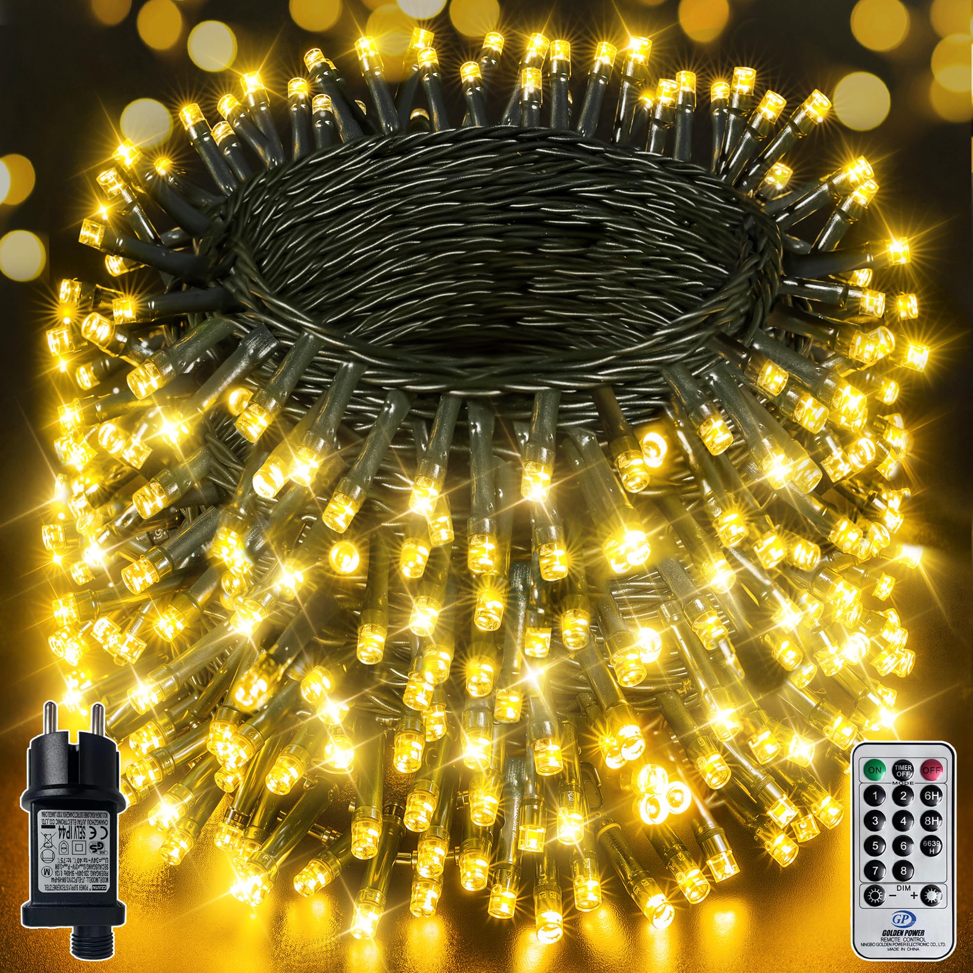Lichterkette Außen 800 LED - 80M Llichterkette Aussen Wetterfest 8 Modi IP44 Wasserdicht Timer Dimmbar Lichterkette Außen Outdoor für Weihnachtsbaum Garten Terrasse Baum Hof Party
